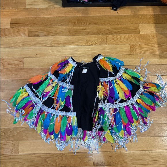 Topshop Multicolor Feather Sequin Cape - Picture 7 of 11
